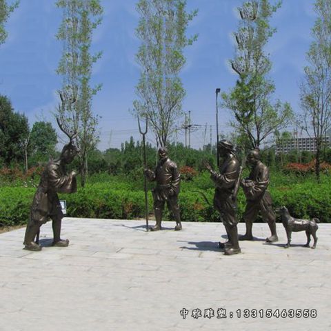 广场铜雕孝道人物