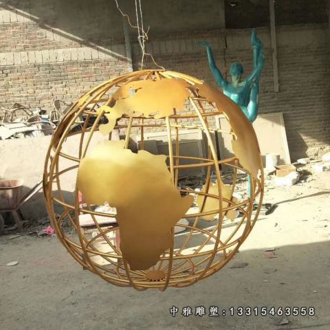 不锈钢景观地球仪雕塑