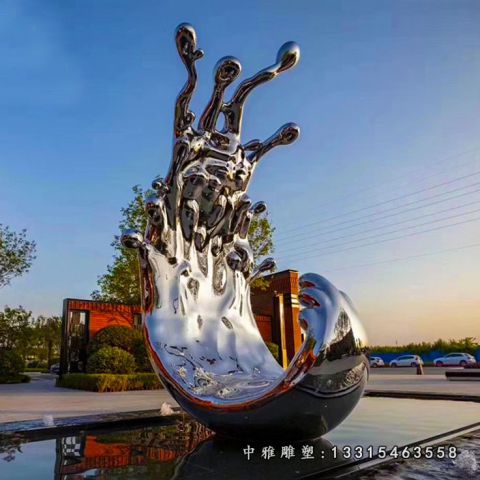 创意海浪不锈钢雕塑