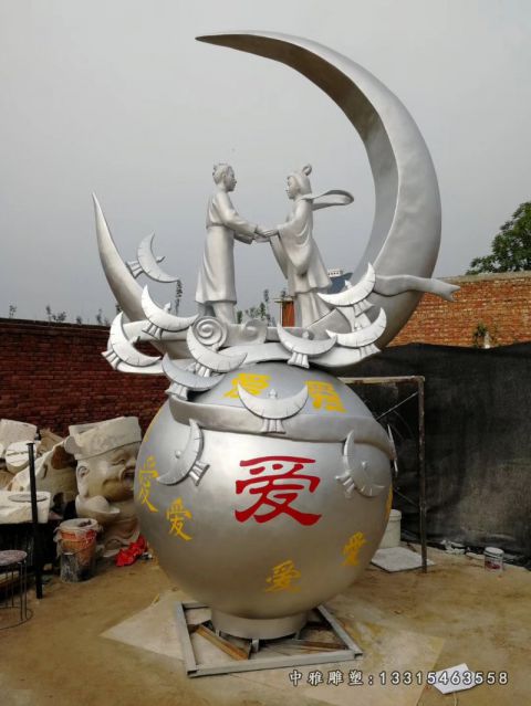 不锈钢公园嫦娥奔月雕塑