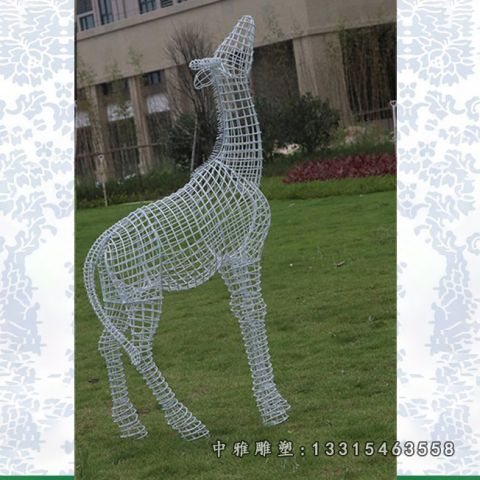 大型不锈钢长颈鹿雕塑