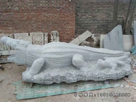 广场石雕鳄鱼