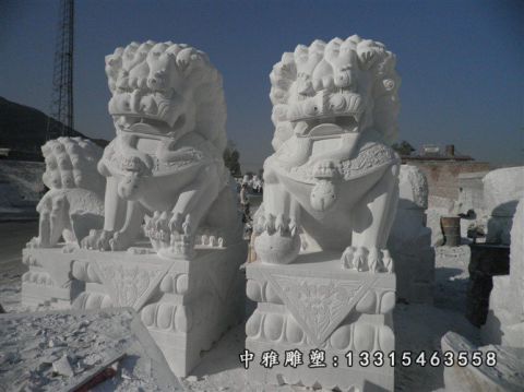 踩球狮子石雕雕塑
