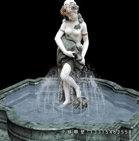 石雕人物喷泉雕塑