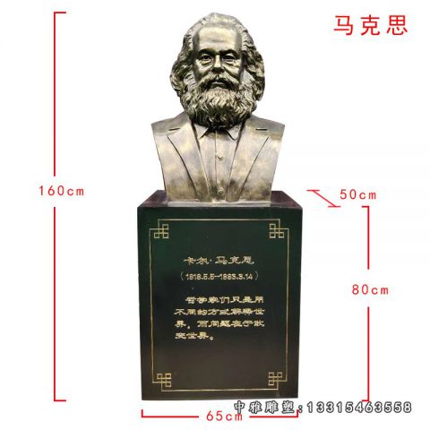 铜雕马克思胸像
