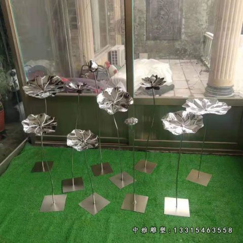 园林荷叶不锈钢雕塑