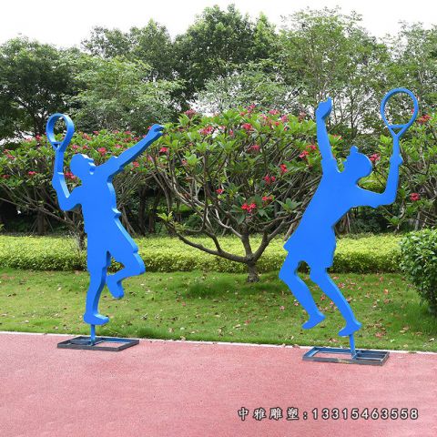 不锈钢公园打羽毛球人物雕塑