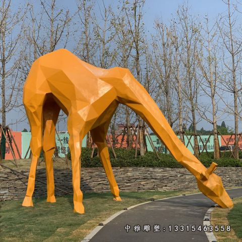 不锈钢长颈鹿雕塑