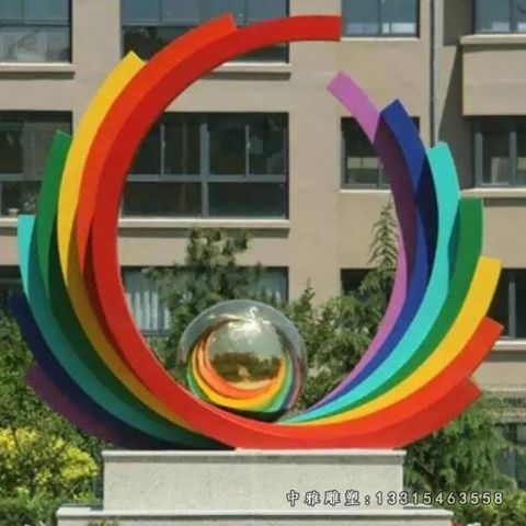 抽象彩虹不锈钢雕塑