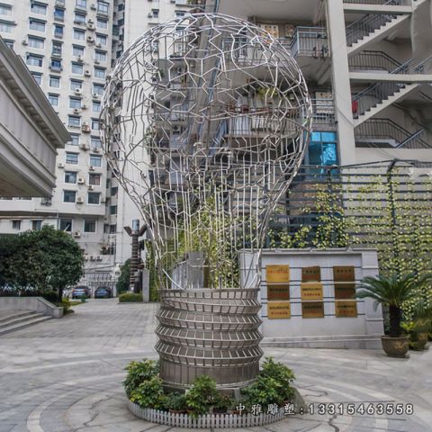 广场灯泡不锈钢雕塑