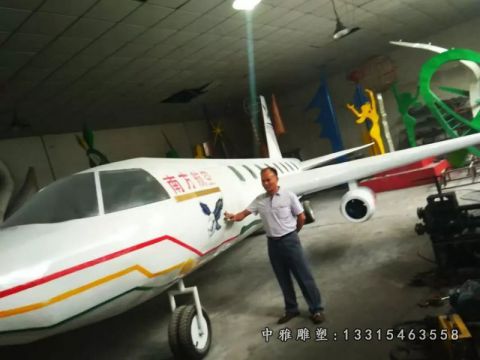飞机模型不锈钢雕塑