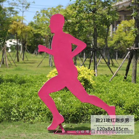 抽象跑步不锈钢人物雕塑