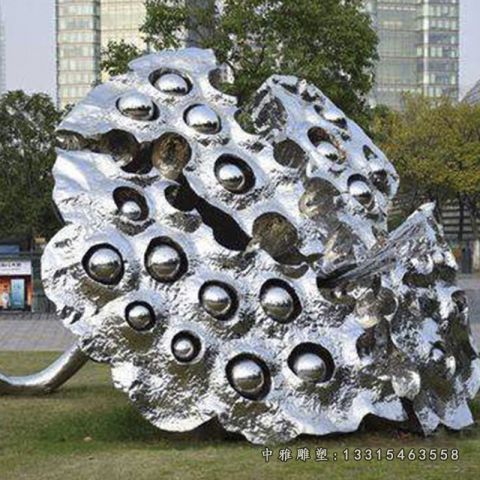 不锈钢景区莲蓬雕塑
