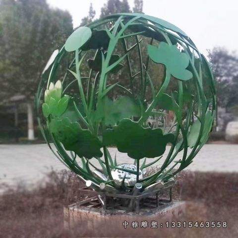 镂空不锈钢圆球景观雕塑
