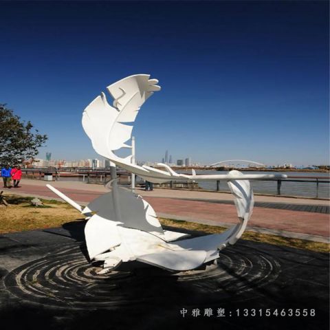广场羽毛不锈钢雕塑