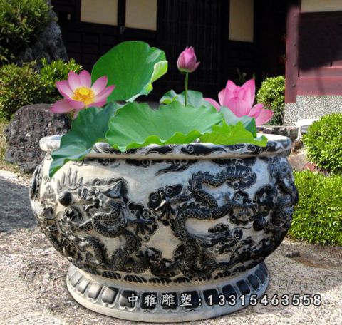 欧式石雕花盆雕塑