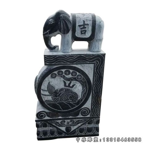 石雕仿古大象抱鼓