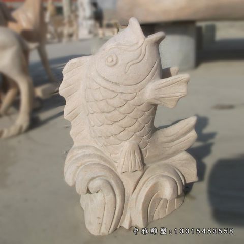 公园石雕动物鱼