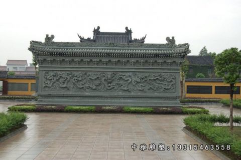 九龙壁石雕景观雕塑