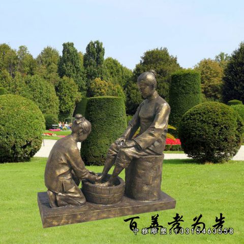 广场孝道铜雕人物雕塑