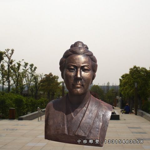 李清照铜雕胸像
