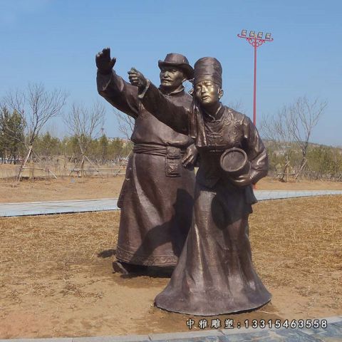 铜雕少数民族人物雕塑