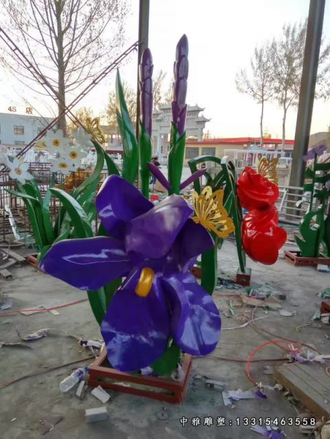 不锈钢仿真花朵雕塑