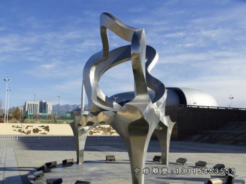 不锈钢抽象钢琴景观雕塑