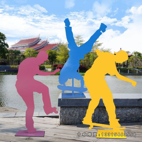 滑板不锈钢人物雕塑