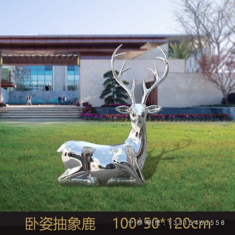 不锈钢动物小鹿雕塑