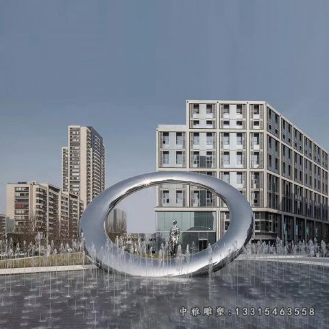 公园不锈钢喷泉景观雕塑