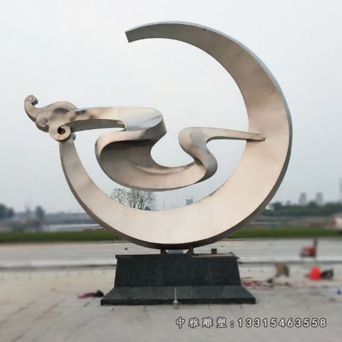 不锈钢公园月亮雕塑