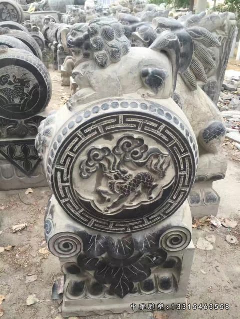 宅门石雕动物抱鼓