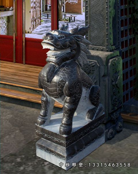 仿古石雕麒麟