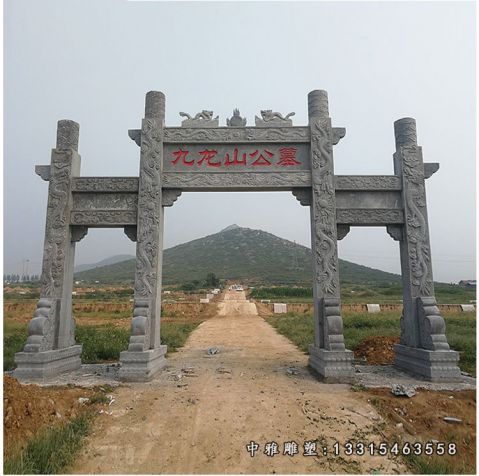 三门石雕牌坊景观