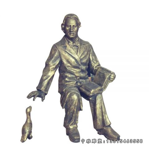 铜雕西方人物安徒生