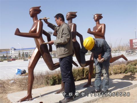 公园铜雕运动人物雕塑