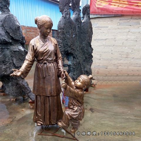商业街铜雕民俗人物雕塑