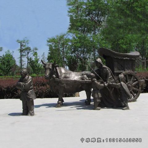 铜雕广场孝道主题人物