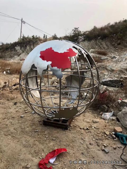 地球仪不锈钢广场景观雕塑