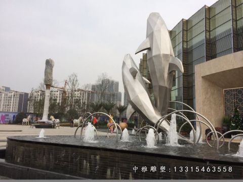 不锈钢广场喷泉景观雕塑