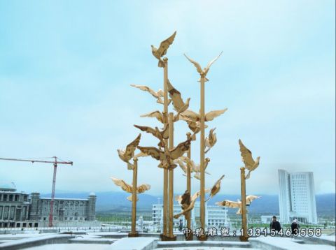 公园不锈钢鸽子动物雕塑