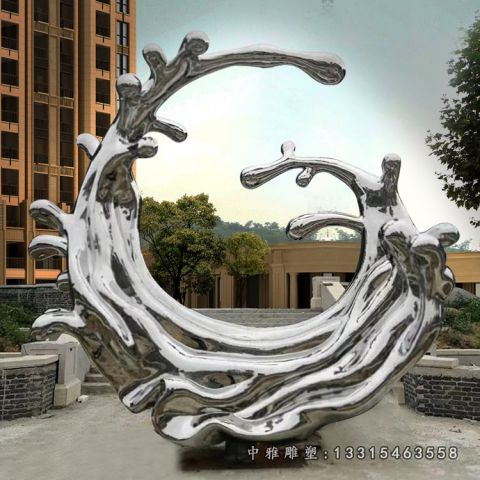不锈钢广场海浪雕塑