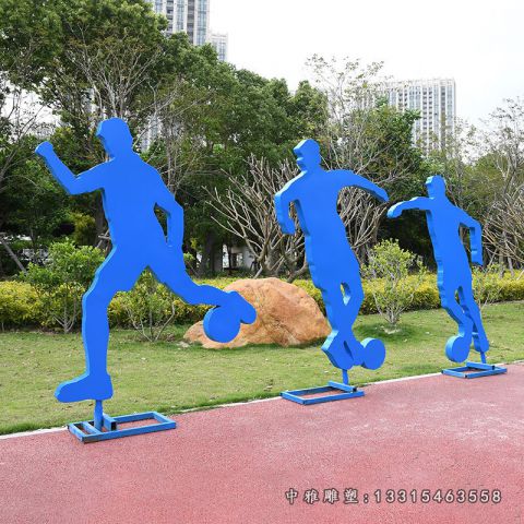不锈钢运动踢足球人物雕塑