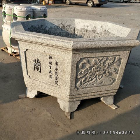 石雕花园花盆