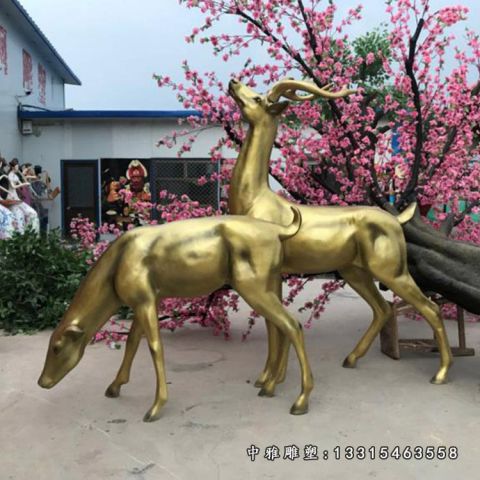 动物铜雕小鹿摆件