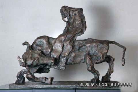 铜雕公园牛动物