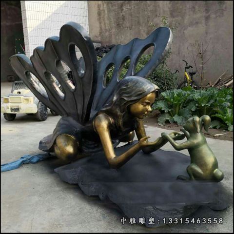 铜雕动物兔子