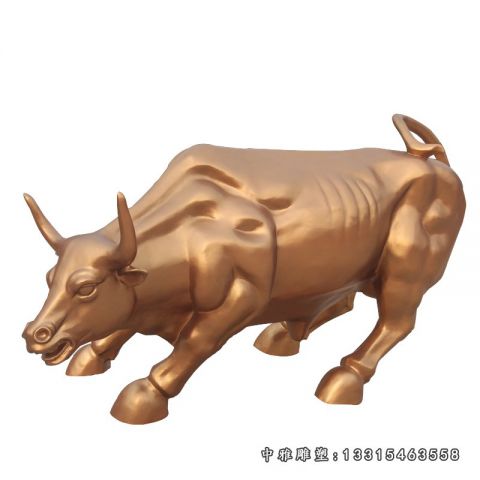 开荒铜雕动物牛