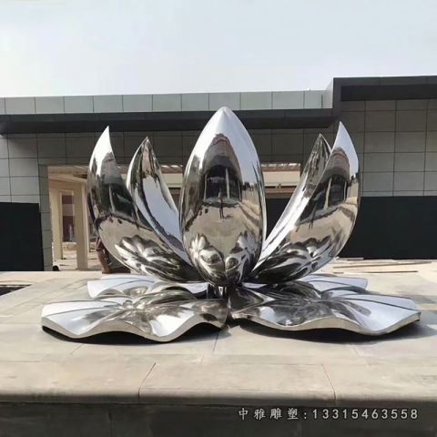 不锈钢镜面莲花雕塑